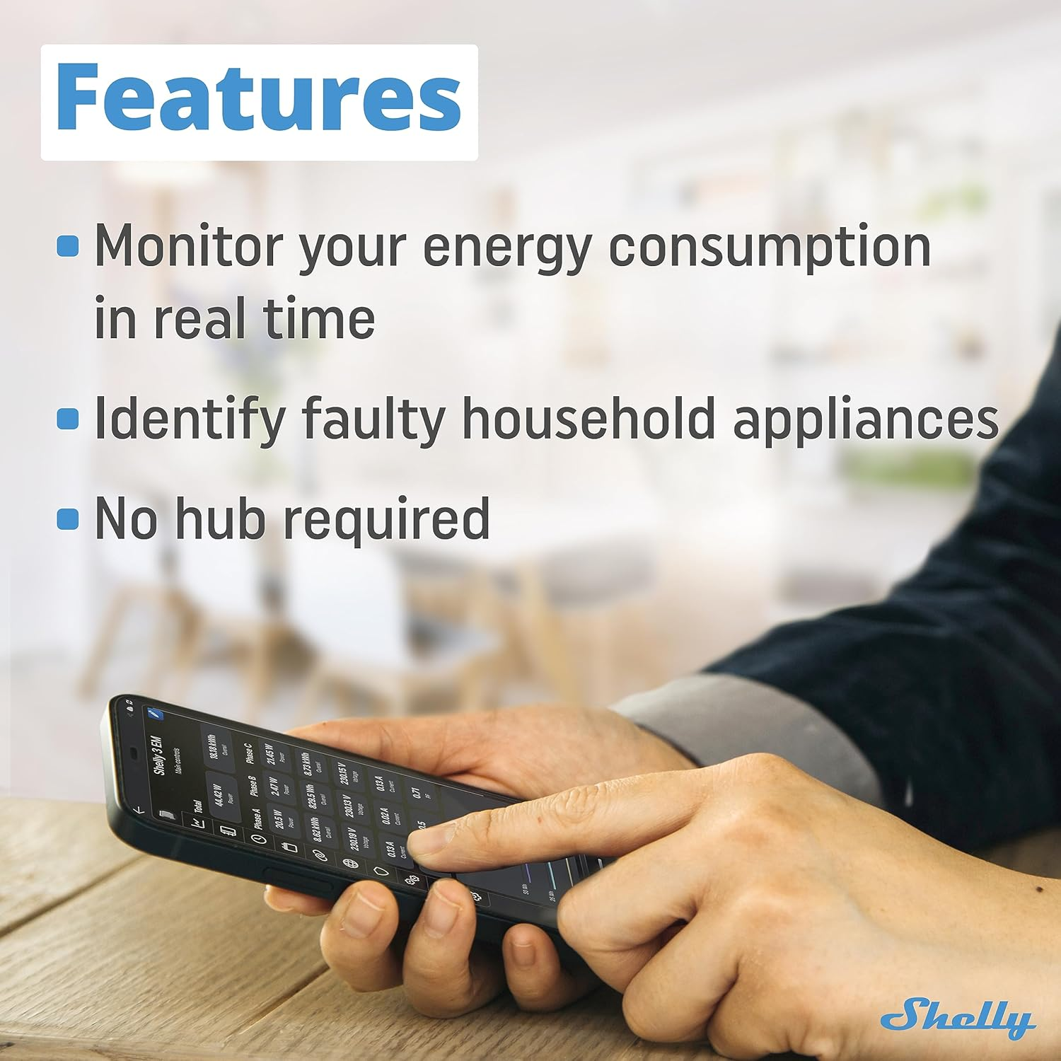Shelly 3EM | Wifi 3 Channel Smart Energy Meter with Contractor Control Relay Switch | Home Automation | Compatible with Alexa & Google Home | Ios Android App | No Hub Required | Power Monitoring image number 4