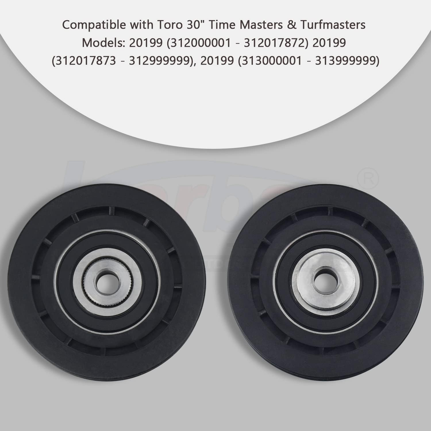 2 Pack 120-7082 Idler Pulley Compatible with Toro 30" Time Master & Turf-Masters for Exmark Commercial 30 Walk-Behind- 2-1/4 Inch Flat Dia Flat Idler Pulley image number 1