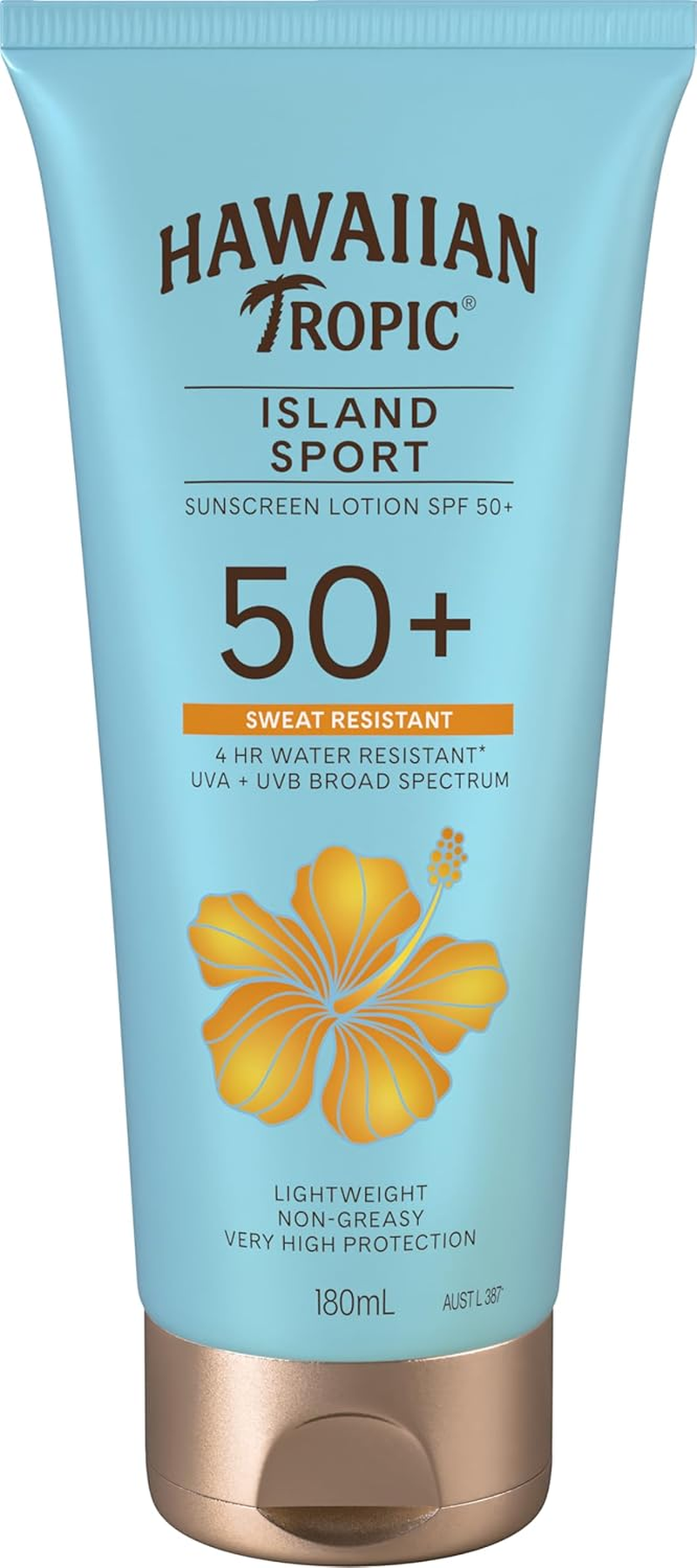 Hawaiian Tropic Island Sport Sunscreen Lotion SPF50+ 180Ml, Sweat-Resistant, 4-Hour Water Resistant, Non-Greasy image number 4