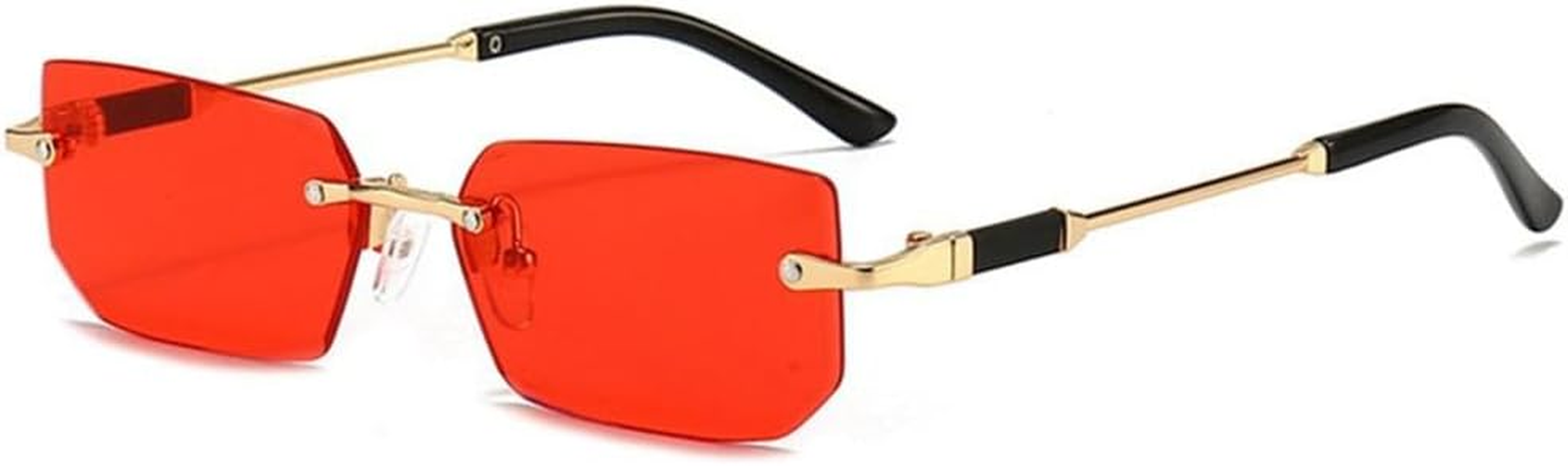 Rimless Sunglasses for Women Men Frameless Sun Glasses Shades UV400 Eyewear - Clear image number 3