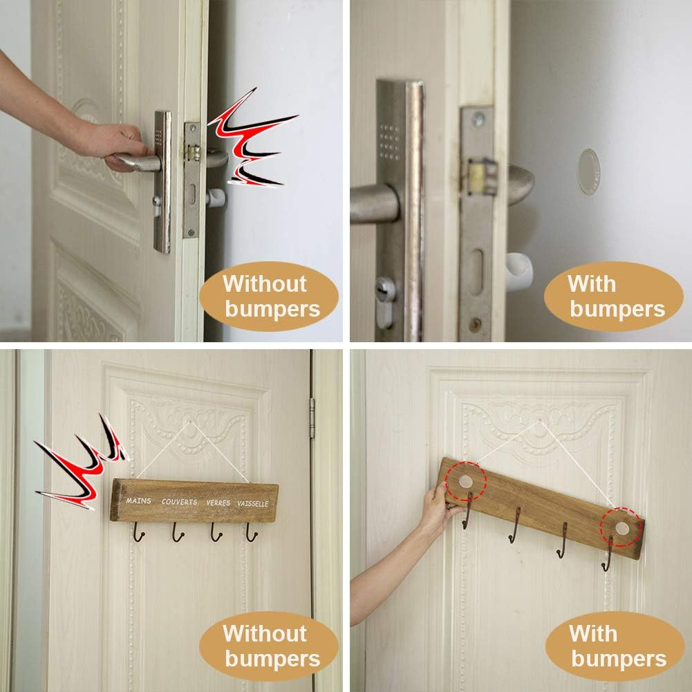 GINOYA 18Pcs Glass Top Bumpers, Silicone Adhesive Furniture Bumpers for Glass Table Door Cabinet Drawers image number 5