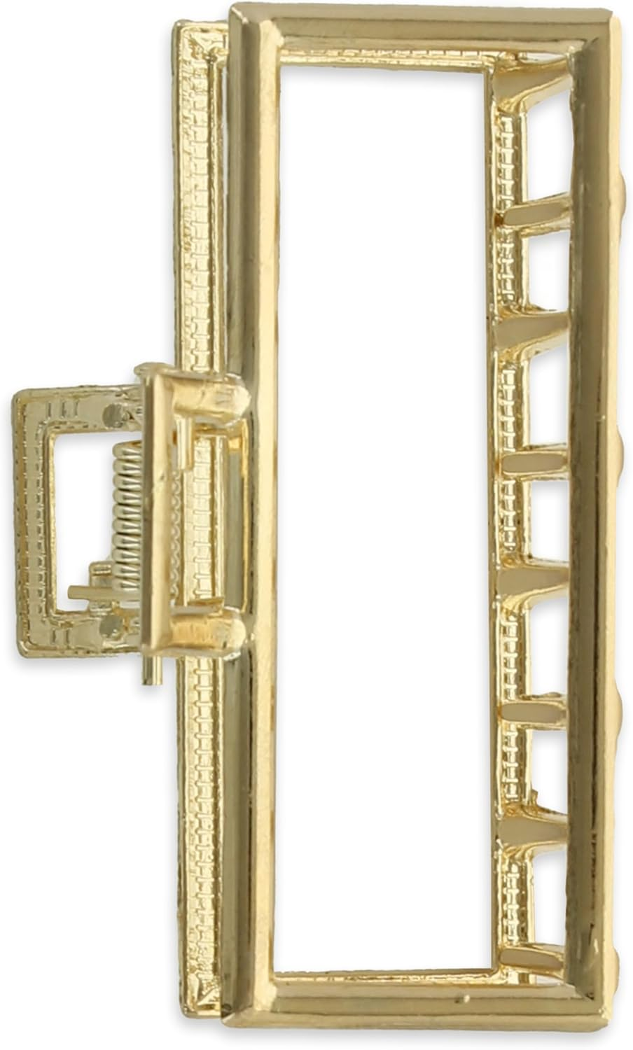 Jean Louis David Rectangle Hollow Out Ornament Fashion Accessory Gold Tone Hairstyle Barrette image number 1