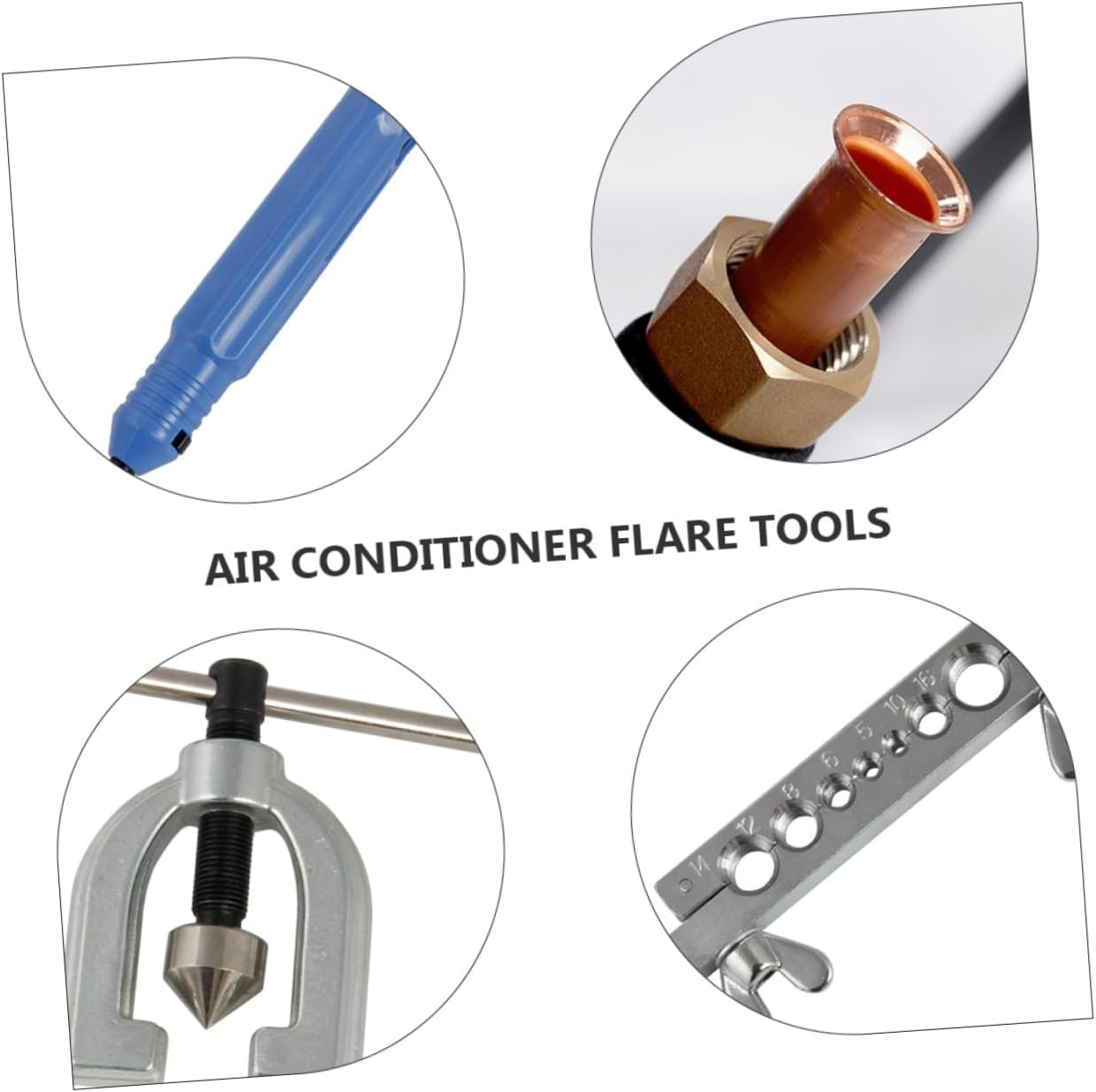 Beatifufu Flaring Tool Kit with Mini Pipe Cutter Manual Double Flaring Air Conditioner Flare Tools Copper Tube Expansion Automotive Repair Equipment for Vehicle Brake Line Maintenance image number 2