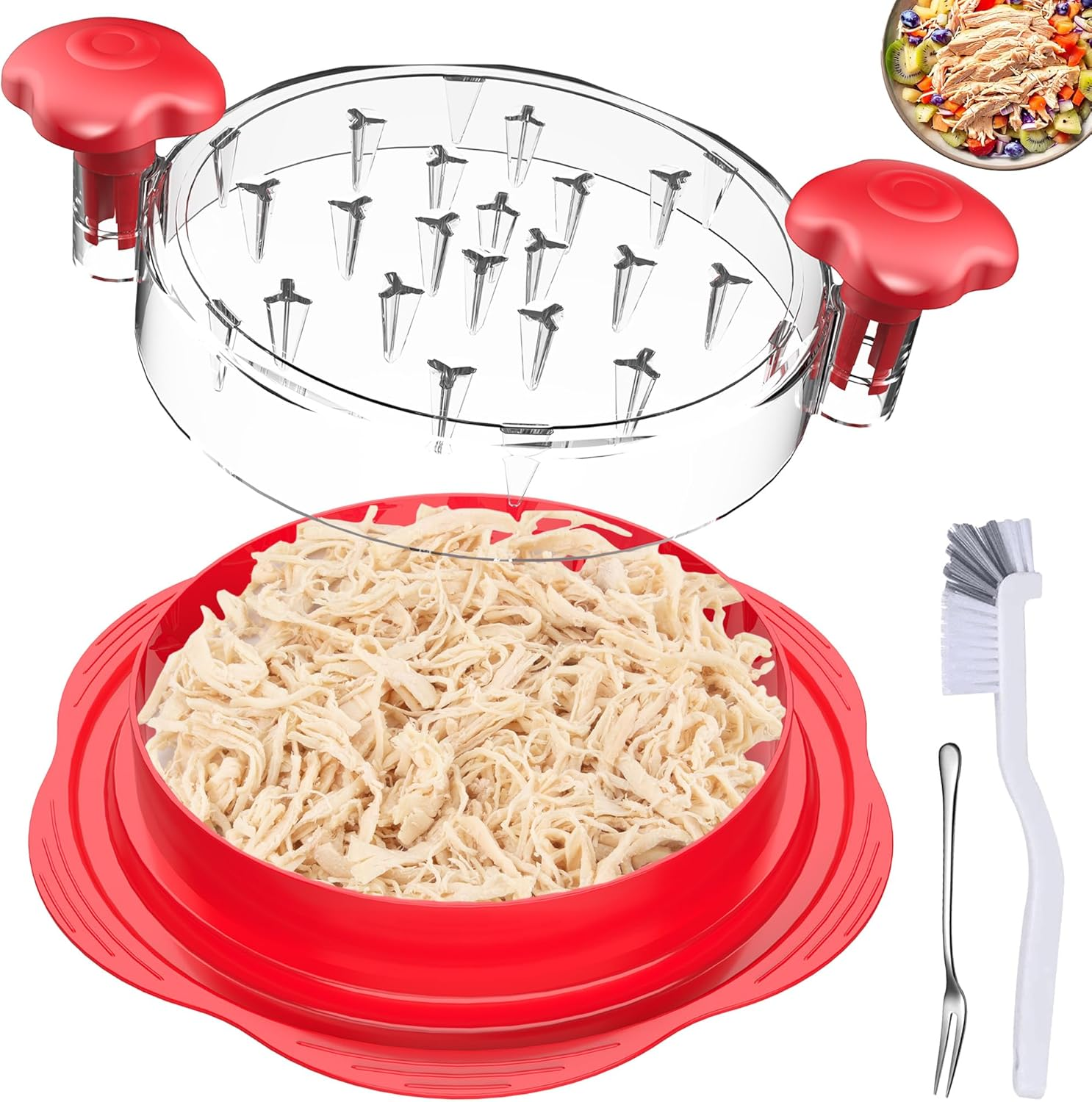 MOKOQI Chicken Shredder Tool Twists - Non-Skid Ergonomic Handle for Effortless Shredding, Perfect for Healthy Eating & Fitness Meals