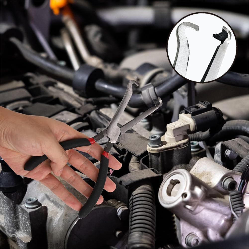 Automotive Disconnect Pliers Set, 2-Piece Power-Off Pliers with Straight and Bending Handles, Hose Clip Clamp Removal Tool image number 2