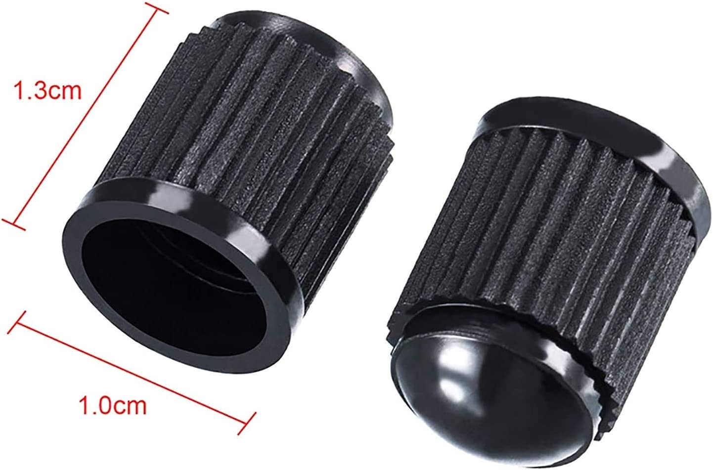 QISF Universal 40Pcs Tire Valve Caps, Black Plastic Tire Stem Caps for Bicycles, Motorbikes, Cars, Suvs and Trucks (Caps Only) image number 2
