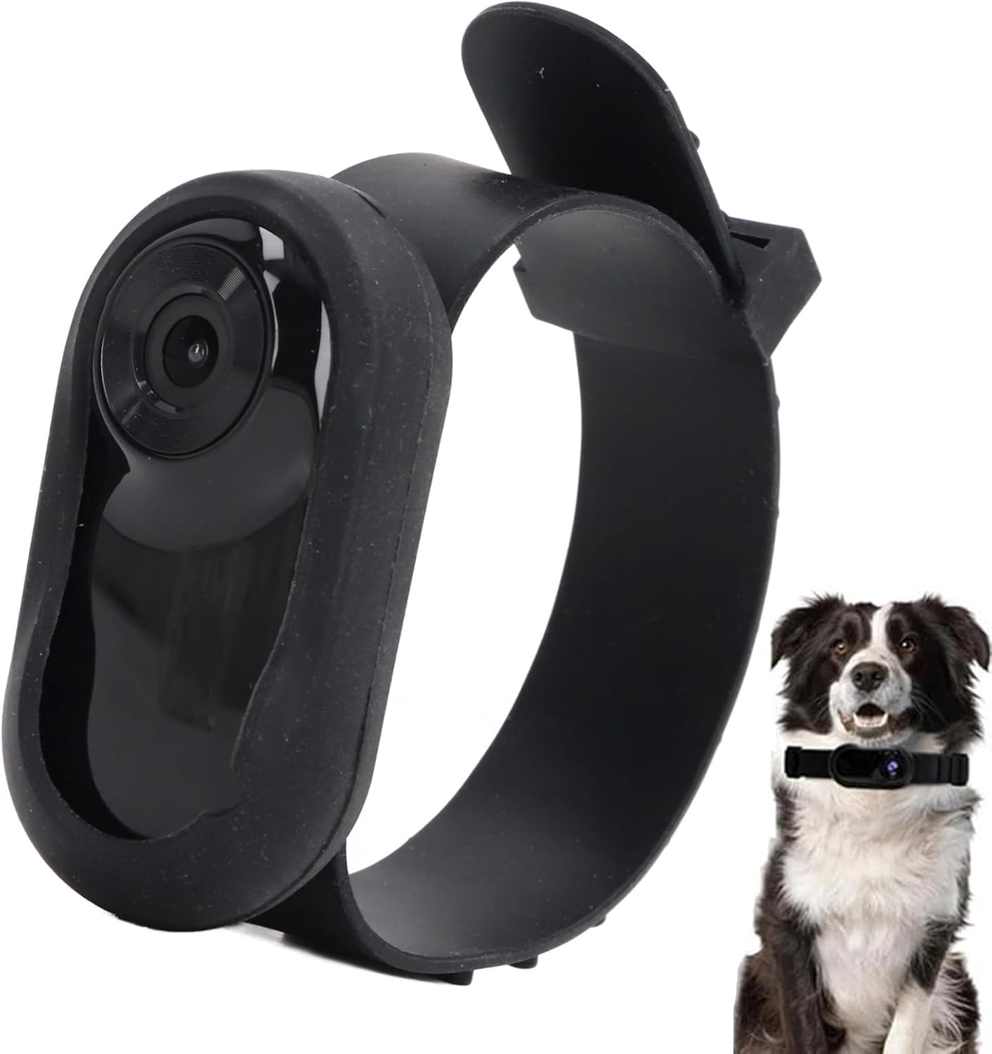 Pet Collar Camera, Full HD 4K Cat Dog Tracker Collar with 120 Degree Wide Angle, Small Dog Cat Action Camera with Video Recordings for Indoor Outdoor (Black) image number 2