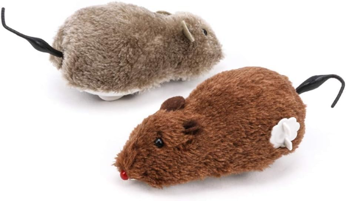 Pchnfei Furry Mice Cat Toy Wind up Toys Realistic Mouse Toys Funny Moving Toys, Cat Mice and Animals Toys Interactive Play Mouse Toy for Cat Kitten, Cat Mice Animals Toys image number 1