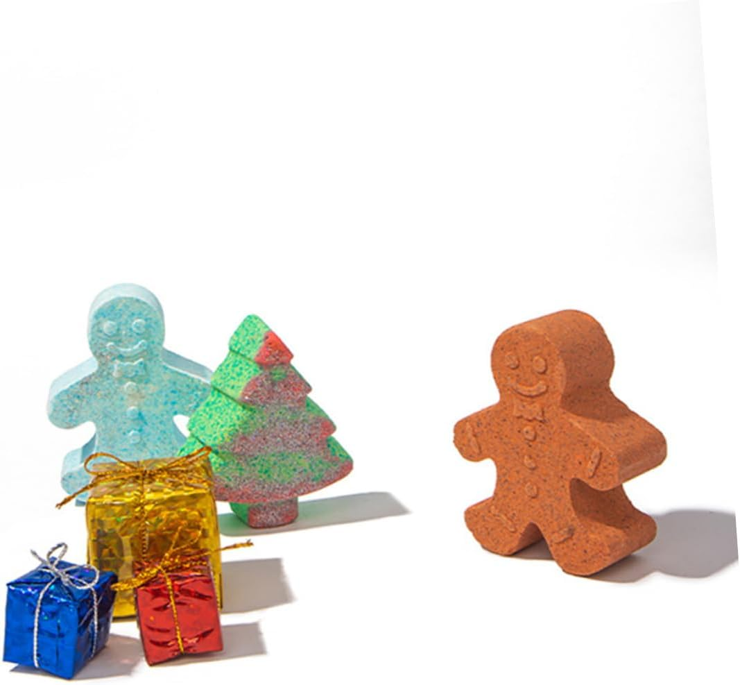 BCOATH 6Pcs Christmas Gingerbread Man Bath Salt Fun Colorful Bathing for Boys and Girls Relaxing Aromatherapy Holidays and Travel image number 1