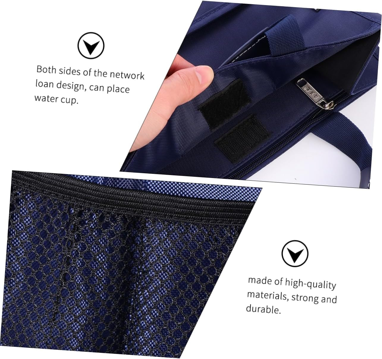 Happyyami Oxford Document Bag Students Bag for School Handheld File Organizer Pouch Three Layers for Tutorial Use