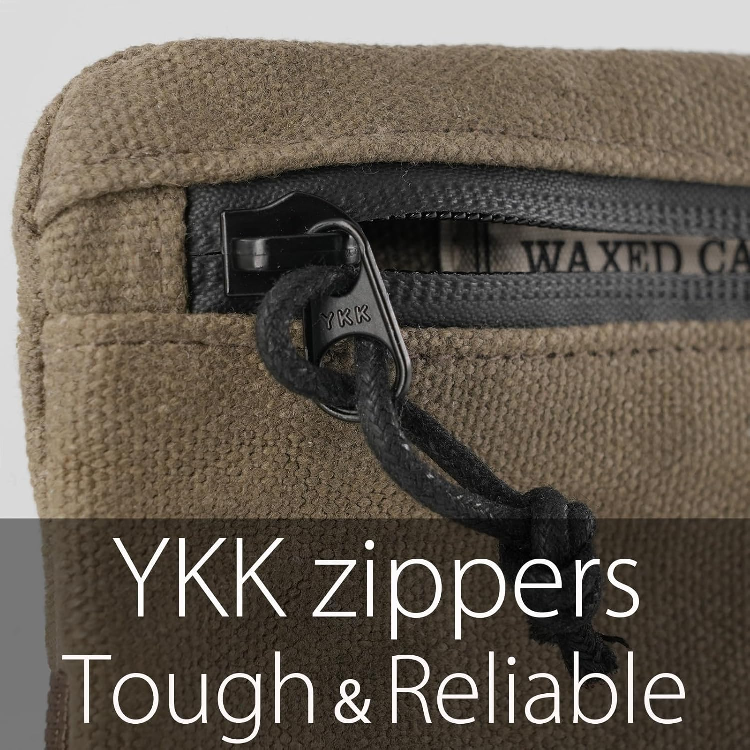 Diodrio Belt Zipper Pouches for Men Women Compact EDC Pouch, YKK Zipper, Anti-Theft Pickpocket Proof Safety Wallets, Waist Pack for Traveling Hiking, Water Resistant, Tough Waxed Canvas, Olive image number 3