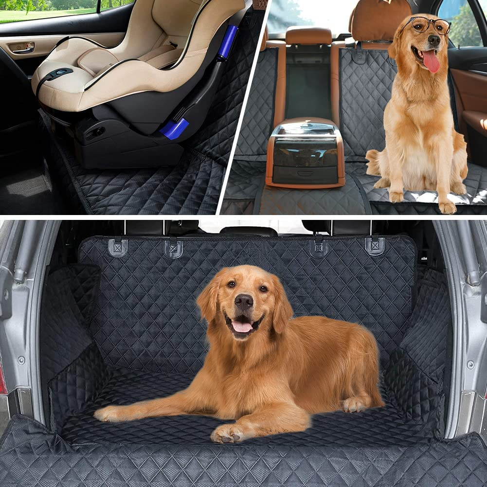 Dog Car Seat Cover Waterproof Back Seat Protector with Mesh Visual Window Scratchproof Nonslip Hammock for Pets Washable Pets Seat Covers for Cars Trucks& Suvs