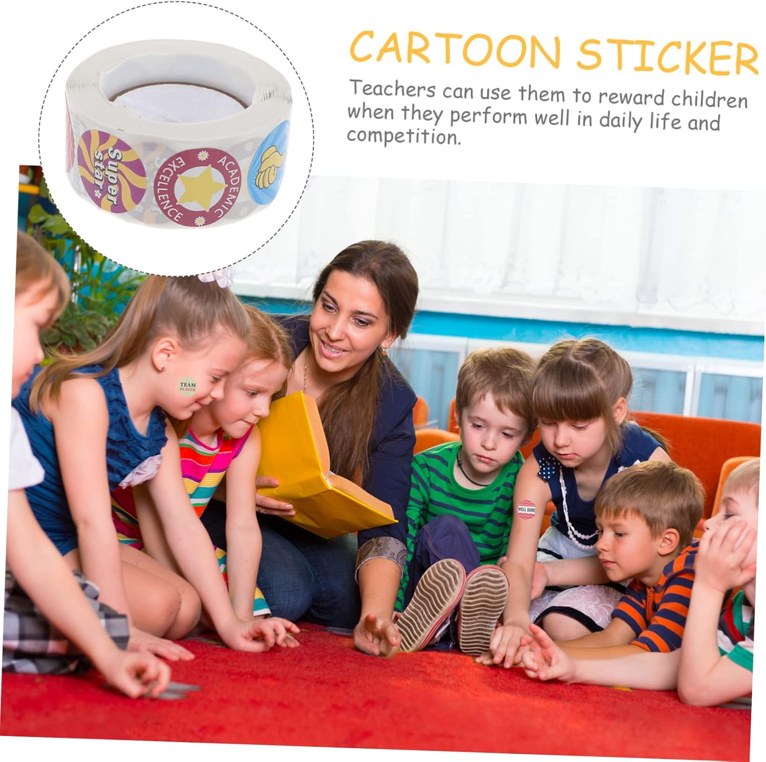 HAPINARY 1Roll Cartoon Reward Stickers for Boy Girl Self-Adhesive Motivational Stickers for Teachers and Students Fun Classroom Reward Labels Encouraging Stickers for School Activities image number 5