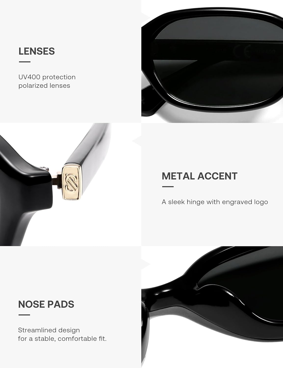 SOJOS Retro Rectangle Polarized Sunglasses for Women Men Trendy Hexagon Narrow Chic Y2K Sunnies SJ2629