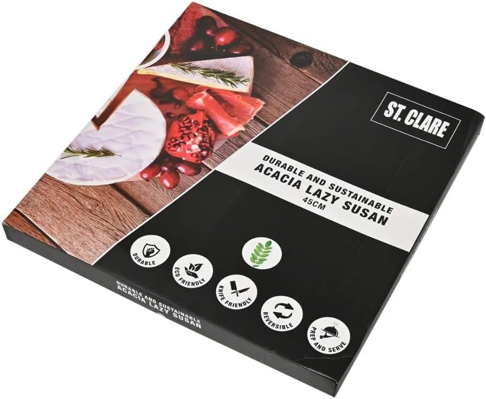 St Clare Acacia Wood Lazy Susan, Brown, 45 Cm image number 2