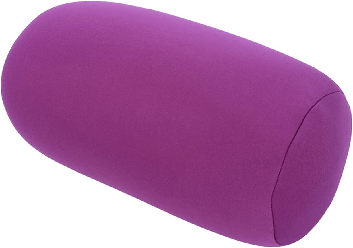 EVTSCAN Mini Microbead Tube Pillow, Comfortable Back Cushion Roll Throw Pillow Sleep Neck Support Cushion for Travel or in Home 6 Optional Colors(Purple) image number 4