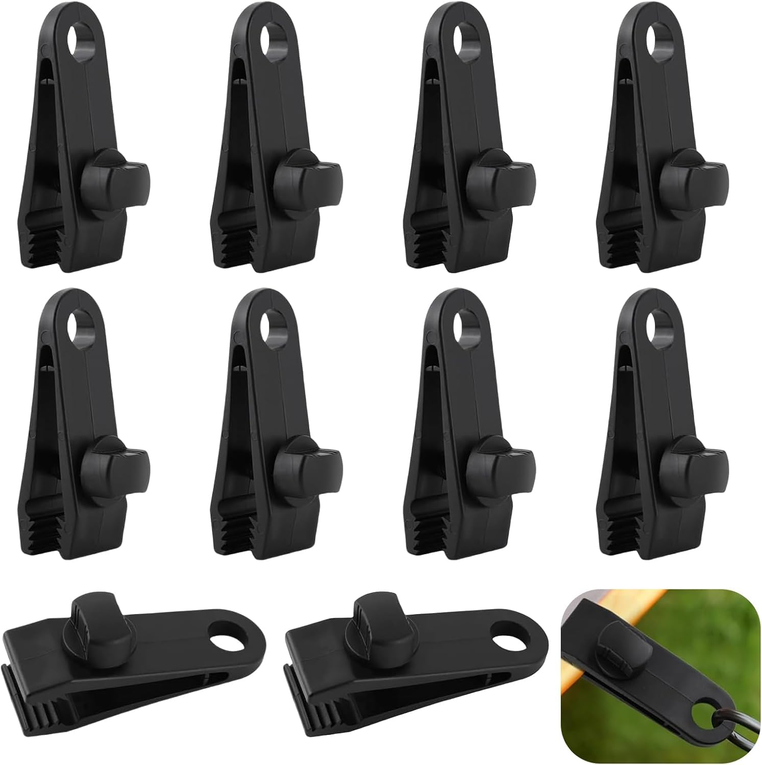 Heavy Duty Tarp Clips - 10 Pack Lock Grip Clamps for Awnings, Outdoor Camping, Canopy, Car Cover, Pool Cover - Windproof 60Mph Strong Wind Resistant Tarpaulin Fasteners image number 3