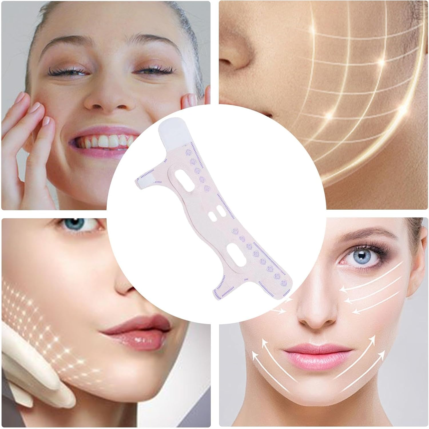 Shurzzesj Face Sculpting Tool,Elastic Face Lift Tape Face Shaper - Skin-Friendly Face Fat Reducer Face Slimming Device for Daily Use image number 6