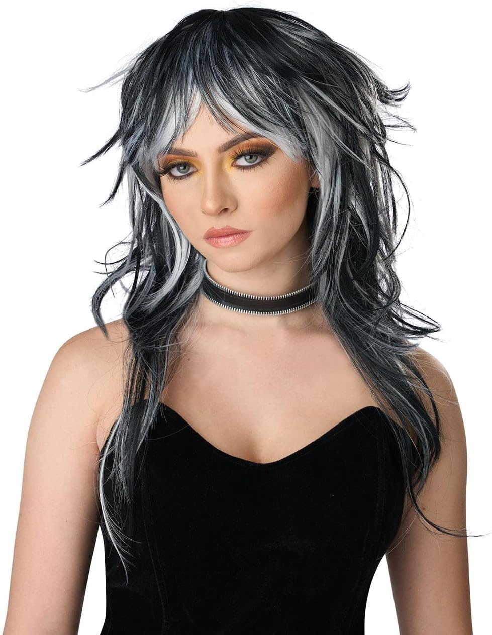 Tempting Tresses Black and White Wig