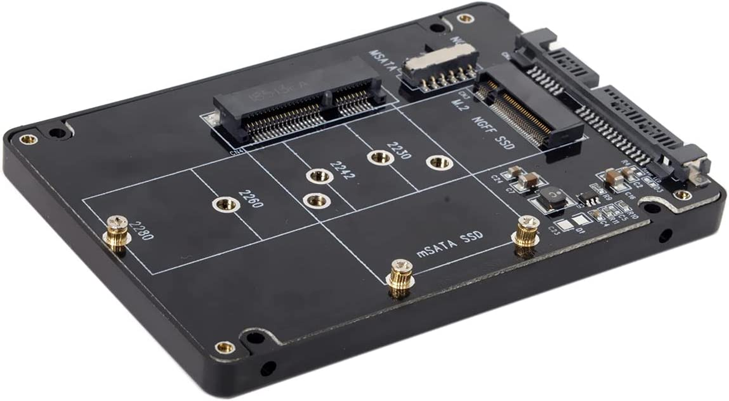 NFHK Combo M.2 NGFF B-Key & Msata SSD to SATA 3.0 Adapter Converter Case Enclosure with Switch