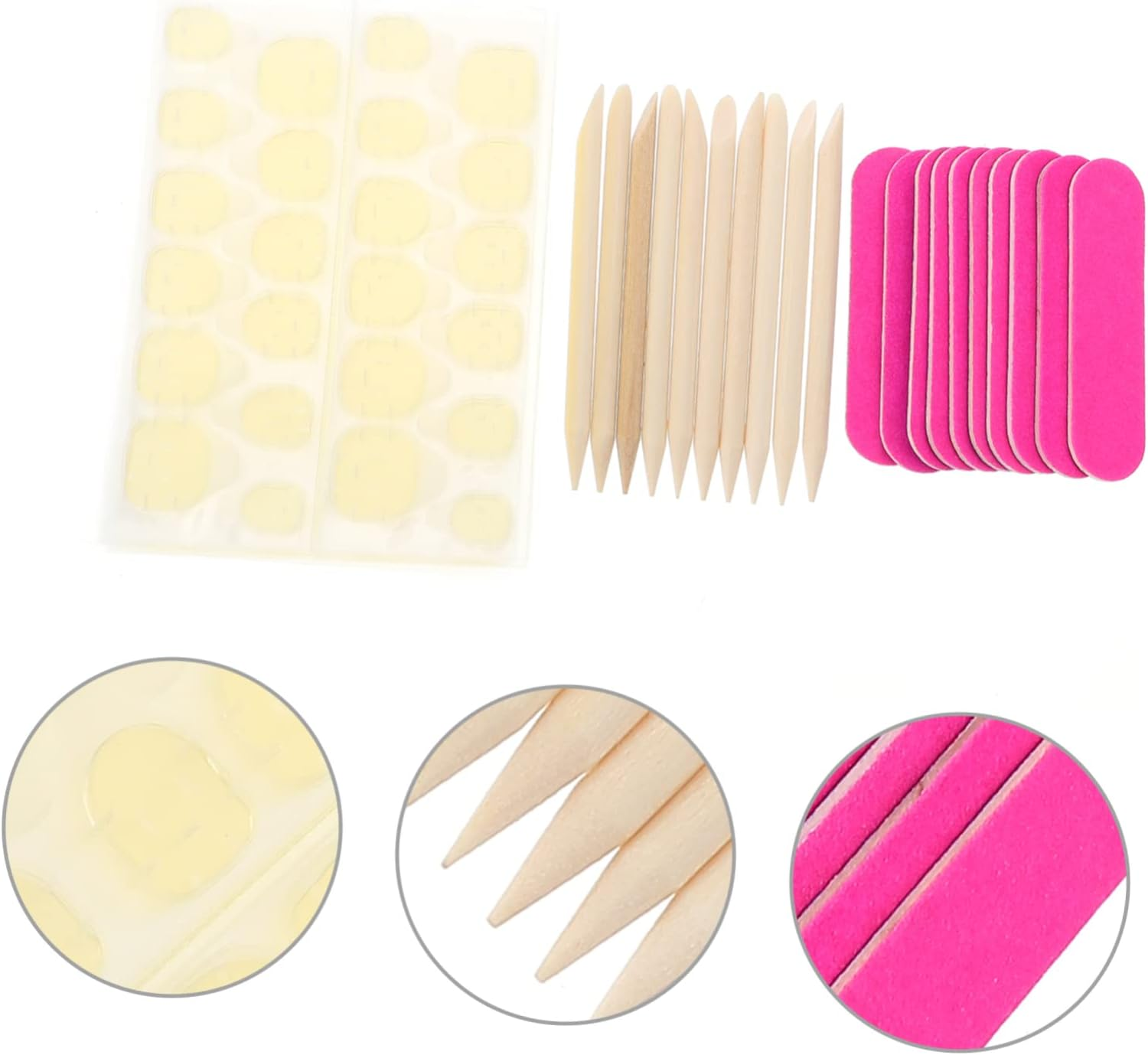 DONFAMDS 40Pcs Manicure Kit False Nails Nail Stickers Files for Diy Home Salon Use image number 2
