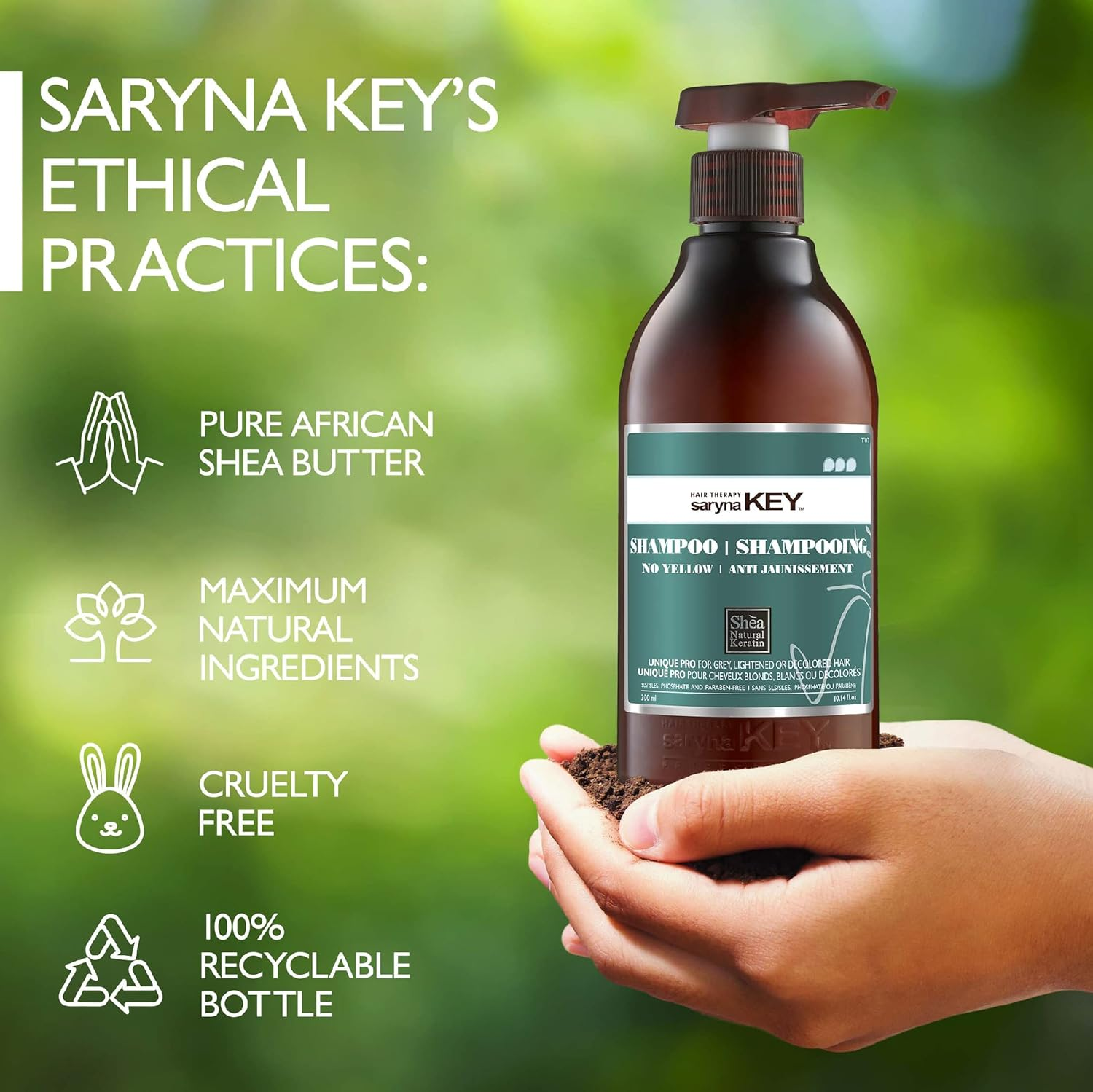 Saryna Key Neutralizing Pigment Shampoo for White and Gray Hair 300Ml image number 1