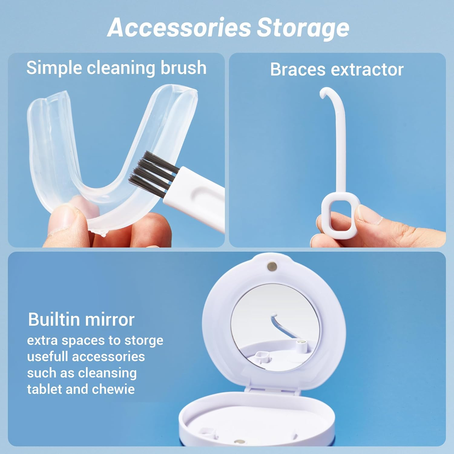 1 Pcs Automatic Rising Denture Bath Box Cup Complete Clean Care for Dentures Braces Cleaner Cup image number 3