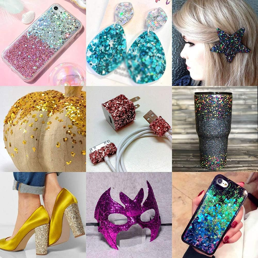 12 Boxes Hexagon Shape Sequins Face Glitter Chunky Glitters Flakes Colorful for Makeup Hair Nail Art Decoration image number 3