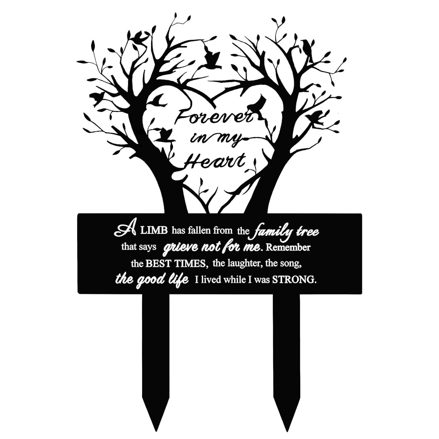 Garden Stake Graves Cemetery Decorations Metal Memorial Grave Markers Family Tree Graveyard Commemorative Plaque for Dad Mom Remembrance Plaque Stake Sympathy Graveside Decor Sign for Outdoor image number 2