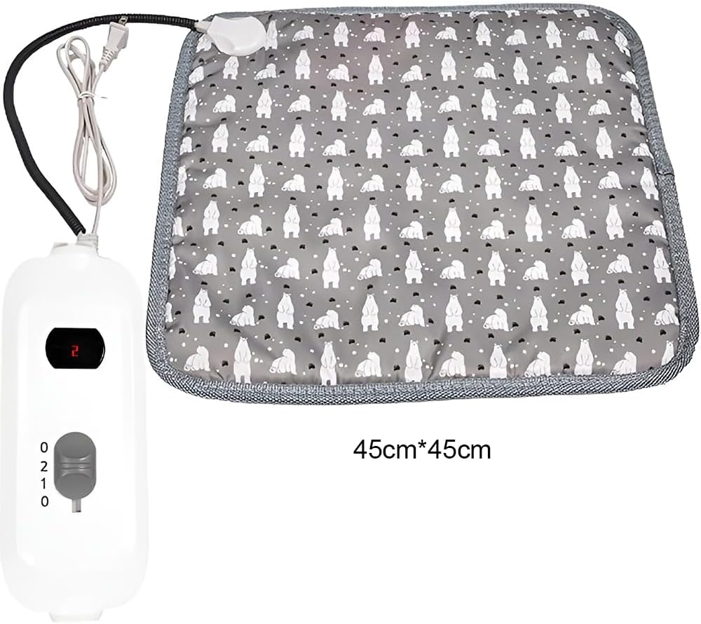 Pet Heating Pad, Small Electric Blanket, Waterproof Heated Dog Bed, 45X45 CM Pet Heating Sleeping Bed Mat, Adjustable Temperature with Chew Resistant Cord for Home image number 4