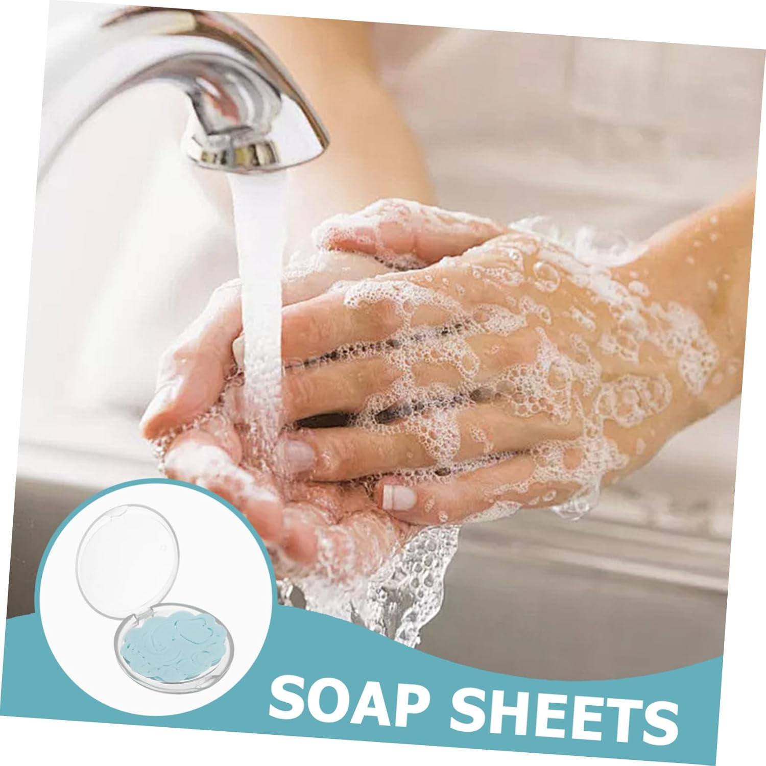 HANABASS 50Pcs Travel Soap Sheets Portable Handwashing Soap Flakes for Camping Hiking Outdoor Activities Sanitary Individually Wrapped for Adults