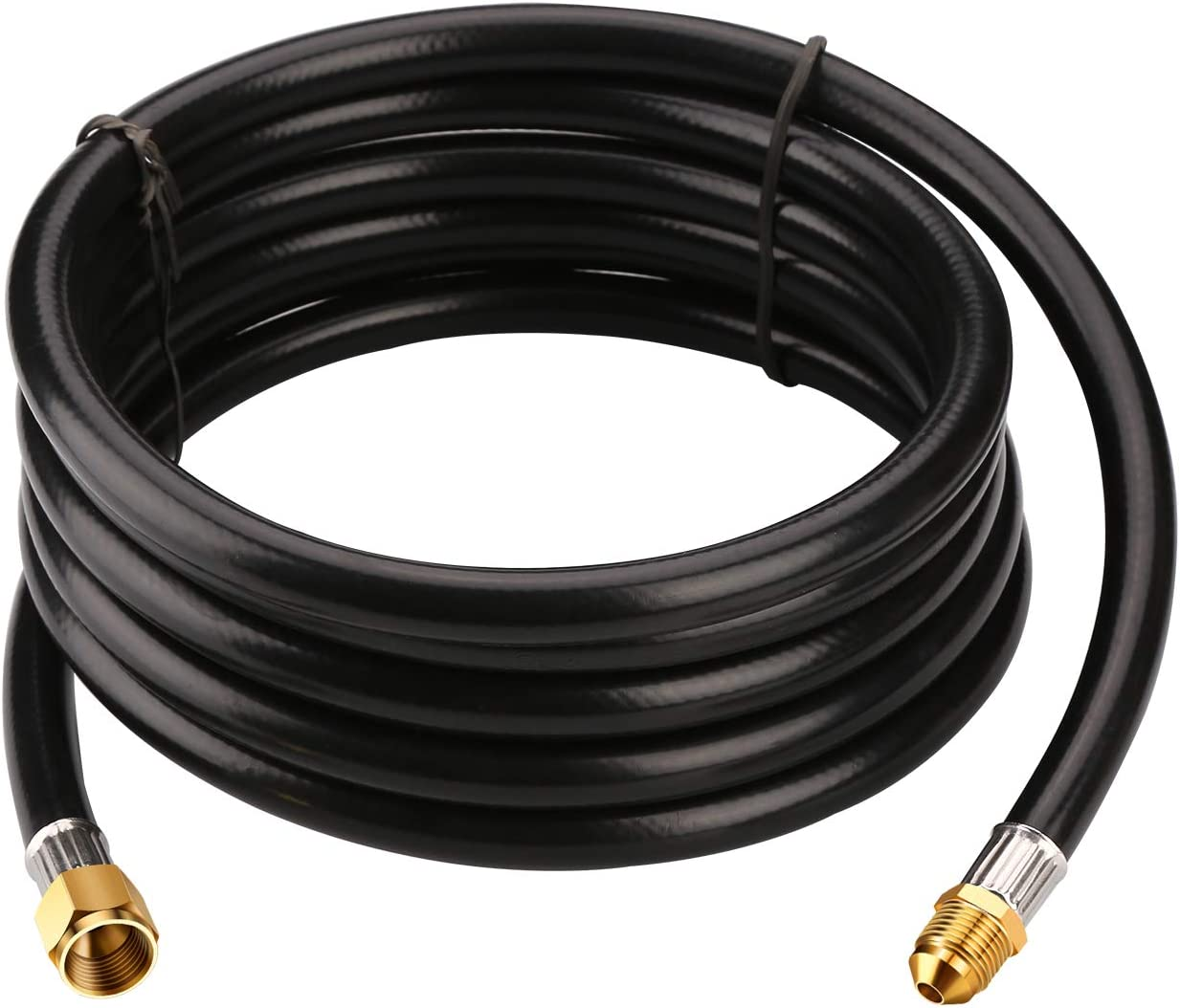 WADEO 12FT Propane Extension Hose, 3/8 Inch Female Male Flare Fitting, Long Propane Gas Line Hose for Gas Grill, RV, Turkey Cooker, Propane Fire Pit, Heater, Generator, Gas Grill and More