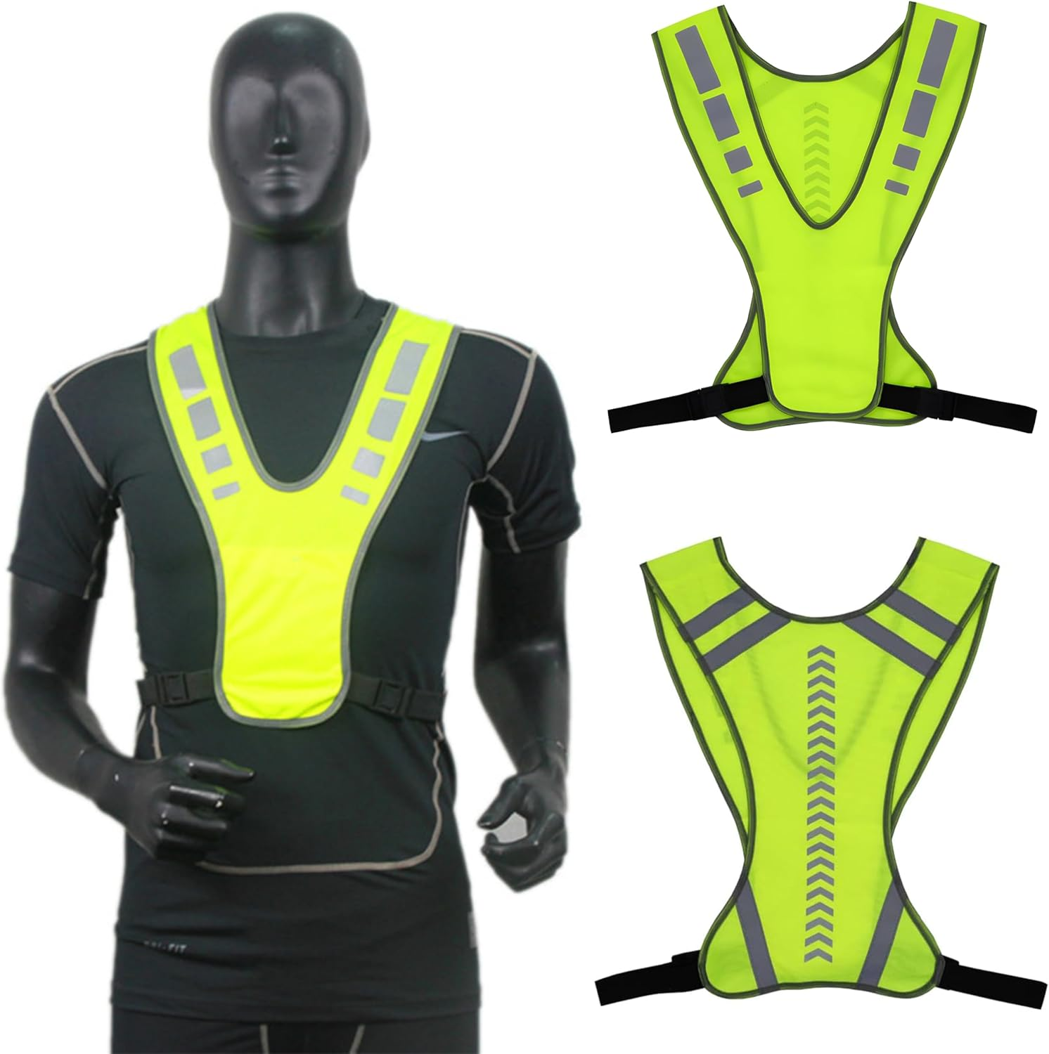 Reflective Vest, Flexible Adjustable Safety Vest for Bike, Reflective Vest for Men and Women, Adjustable Safety Vest for Bicycle, Breathable Running Vest with High Visibility image number 4