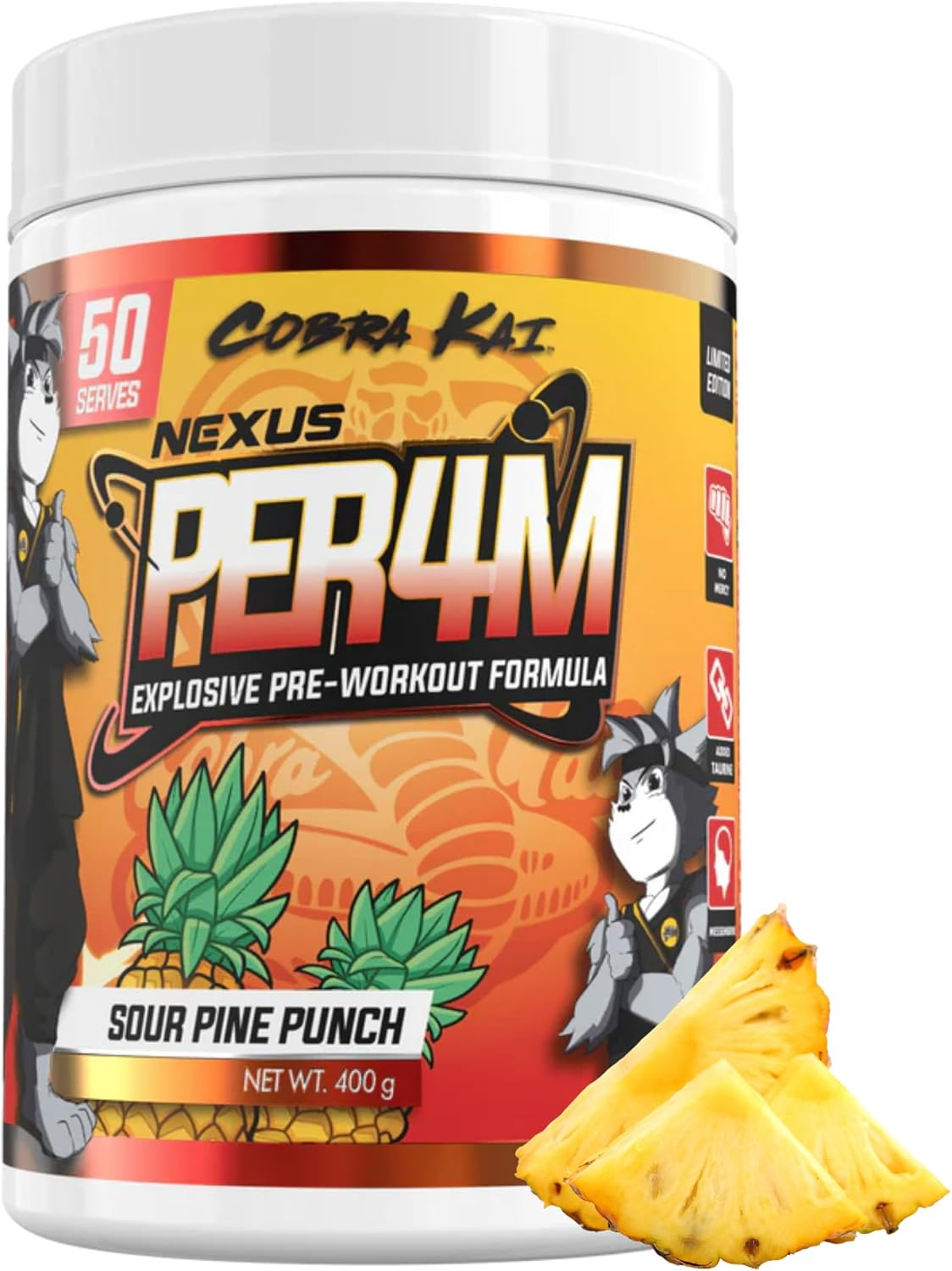 Nexus PER4M Pre Workout Powder Supplement, English Walnut, Alpha GPC, Caffeine Anhydrous, L-Citrulline, Beta Alanine, Taurine, L-Tyrosine, Dairy & Gluten-Free, 50 Servings (400G) (Passionfruit Slice) image number 3