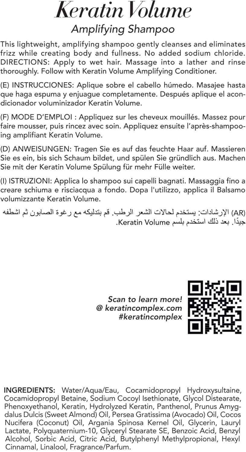 Keratin Complex Keratin Volume Amplifying Shampoo 400Ml image number 1