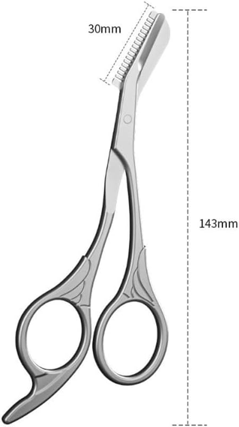Professional Eyebrow Trimming Scissors with Comb, Precision Trimmer, Non-Slip Finger Grips image number 5