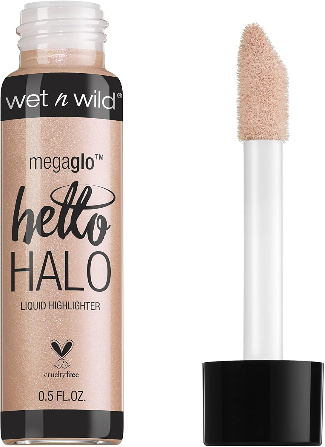 Wet N Wild Megaglo Hello Halo Liquid Highlighter Makeup, Shimmer, Rose Gold Halo, Goodbye