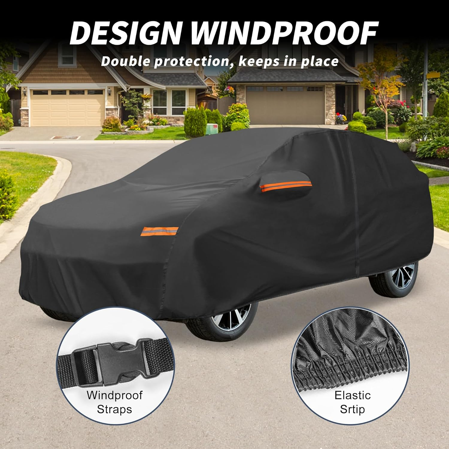 X AUTOHAUX Car Cover for Mazda CX-30 210D-PU Outdoor Full Car Cover All Weather Waterproof Windproof Sun Rain Snow Protection with Driver Door Zipper Black