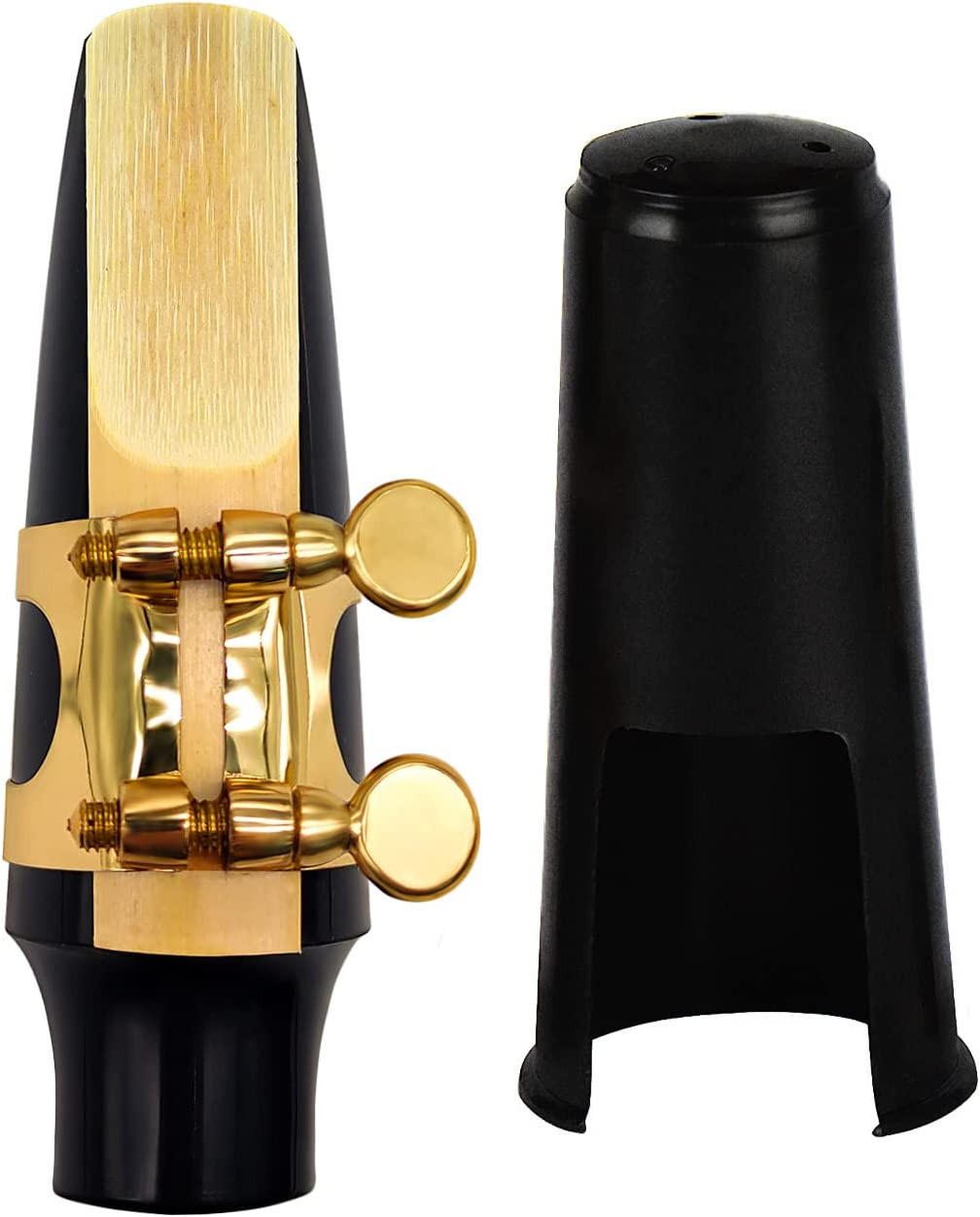 Balee 5C Soprano Saxophone Mouthpiece with Clamp, a Reed and Plastic Cap for Wind Instrument Accessory Replacement for Professional and Beginner Saxophone Players (Soprano Saxophone)