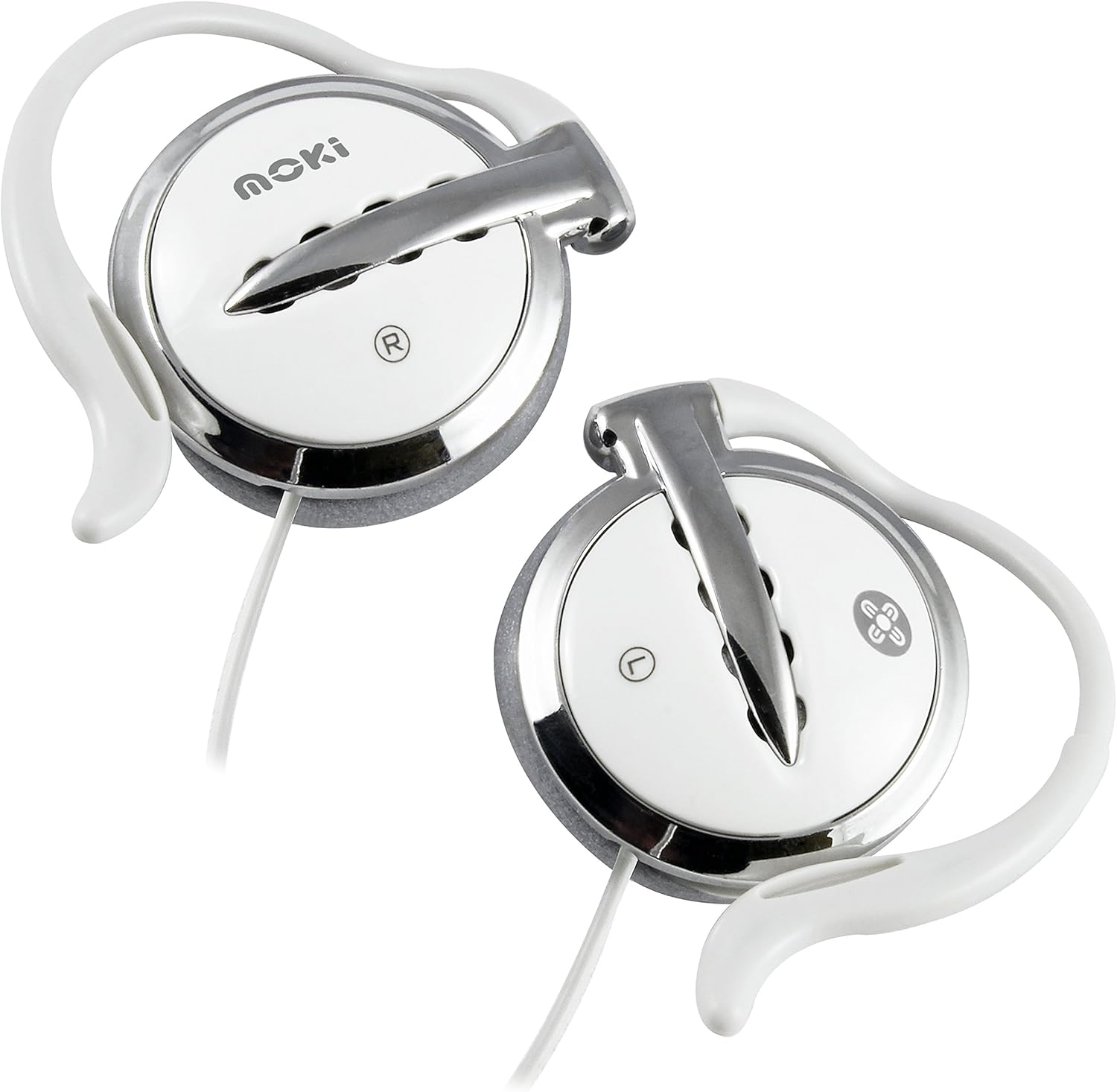 Moki Clip on Earphones, White
