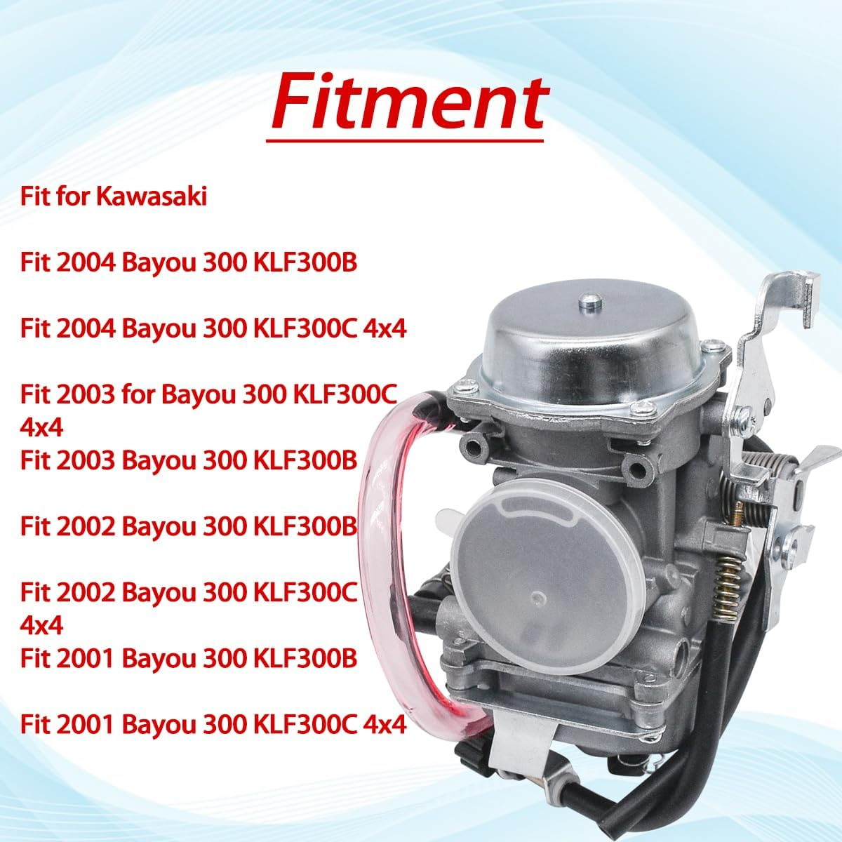 Carburetor Fits Kawasaki KLF300 KLF 300 Bayou 300 1986-1995 1996-2005 ATV Carb