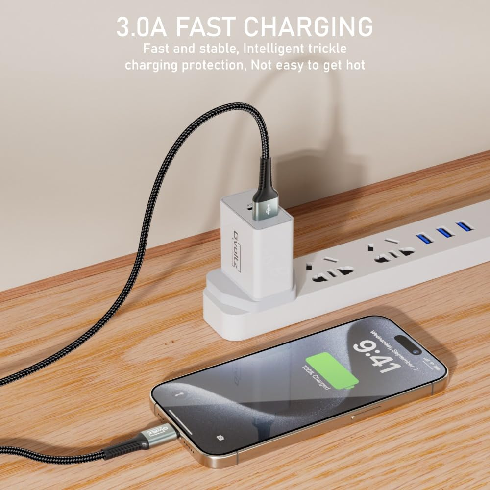 USB to USBC Cable 2M 2Pack, Gvoltz USB C Charger Cable for Iphone 17,16,15 Series Samsung S25,24,23, Android Auto, Motorola, Huawei, Xiaomi, LG, Xbox, PS5/4 Etc, 3A USB a to USB C Fast Charging Cord image number 3