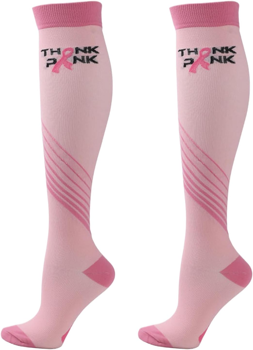 Dress Cici Compression Socks for Women, Heart, Dot, Striped, Floral, Animal, Ribbon, Tree, Geometric, Fruit, Food, Gradual, Knee High Compression Stockings Sock (6 Pairs) image number 2