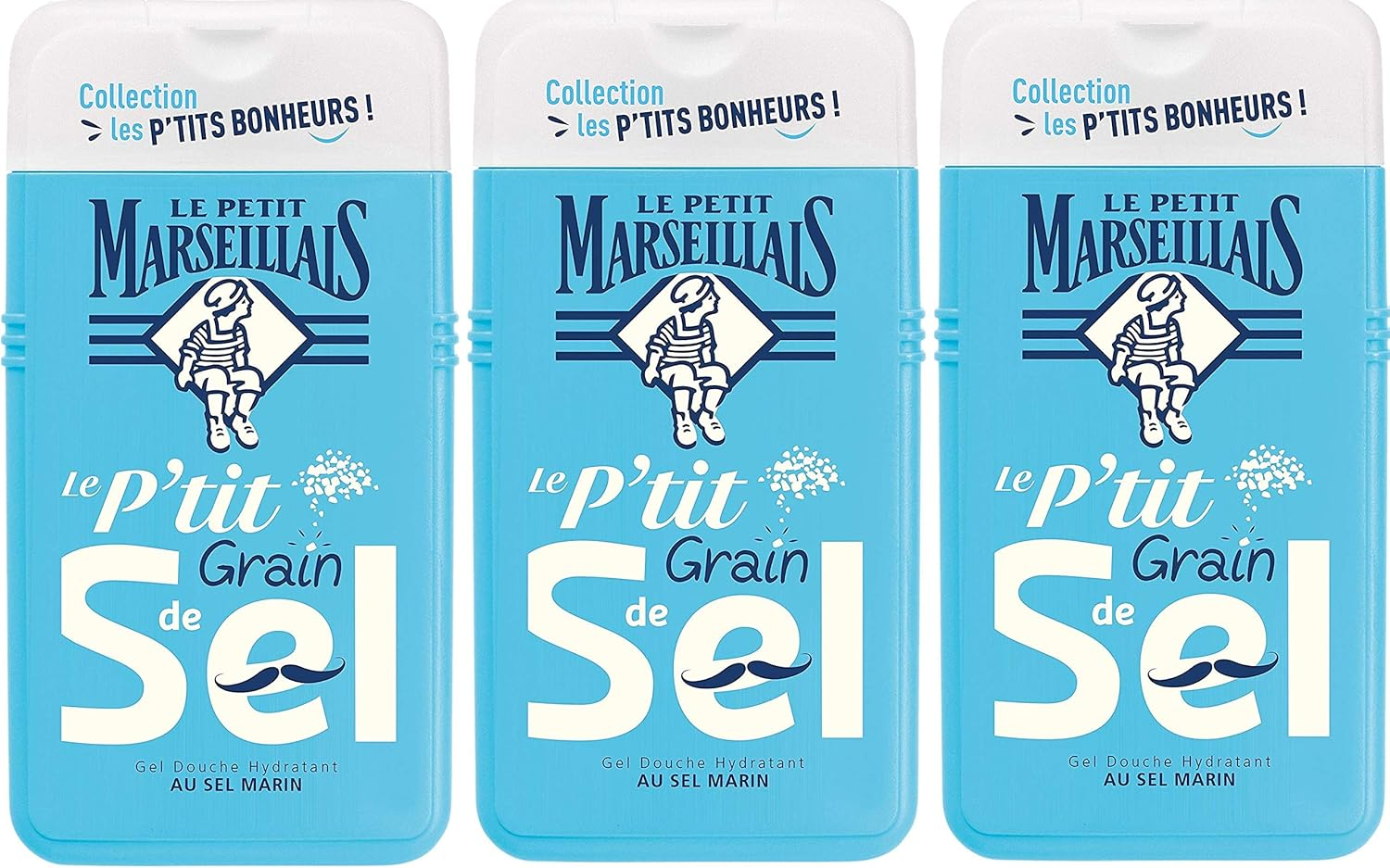 Le Petit Marseillais Set of 3 Moisturising Shower Gel with Sea Salt 250Ml