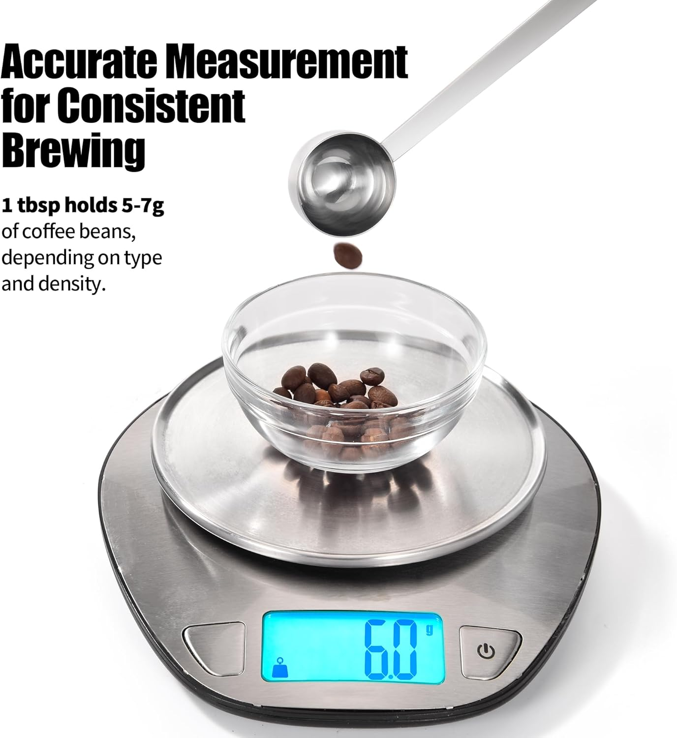 Doosu Metal Coffee Measuring Scoop, Food-Grade 18/8 Stainless Steel Coffee Beans Spoon with 10.8Cm Long Handle, Tablespoon Scooper for Ground Coffee, Espresso, Protein Powders, Tea, Sugar (1 Tbsp) image number 4