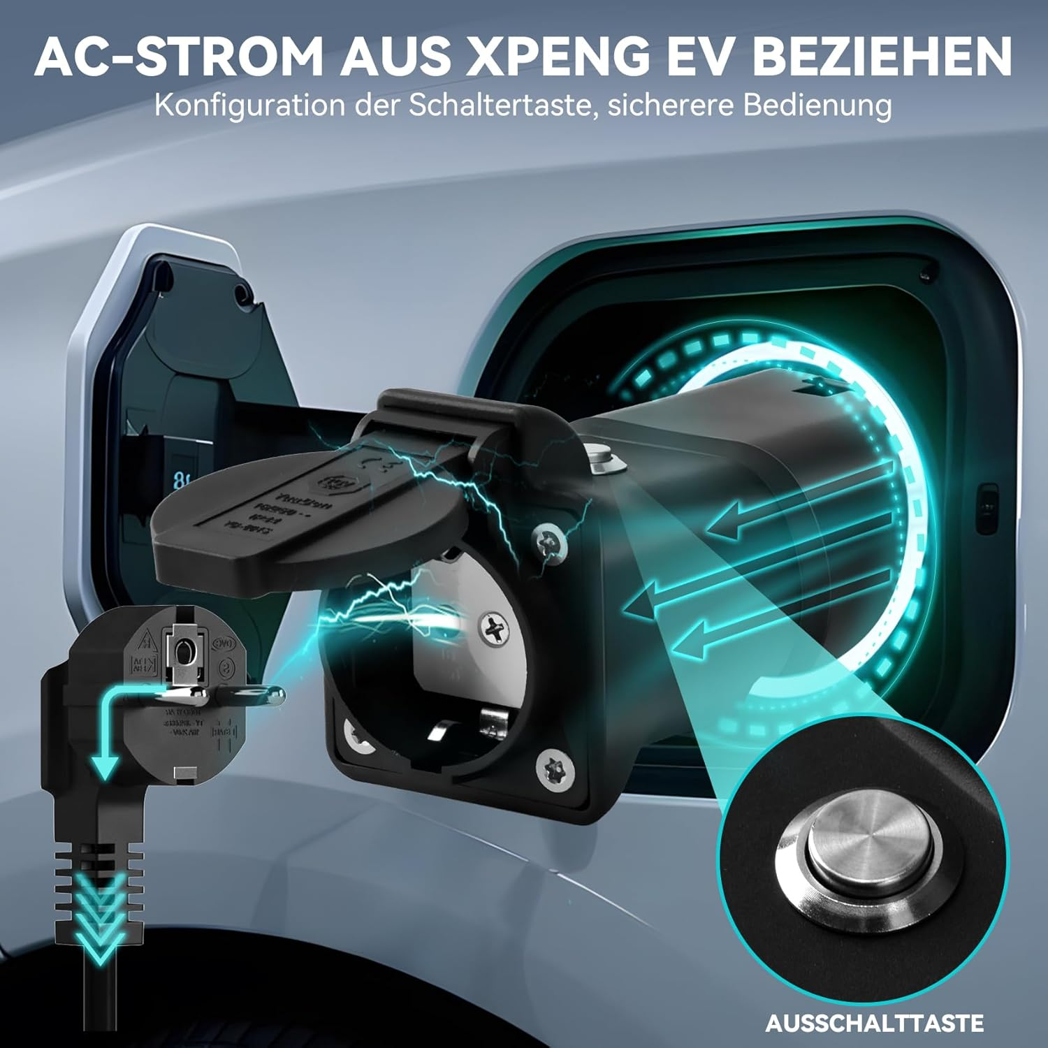 JULIK V2L Adapter for XPENG EV 3.5KW 16A 230V Vehicle to Load Adapter Compatible with P7 G6 G9 image number 4