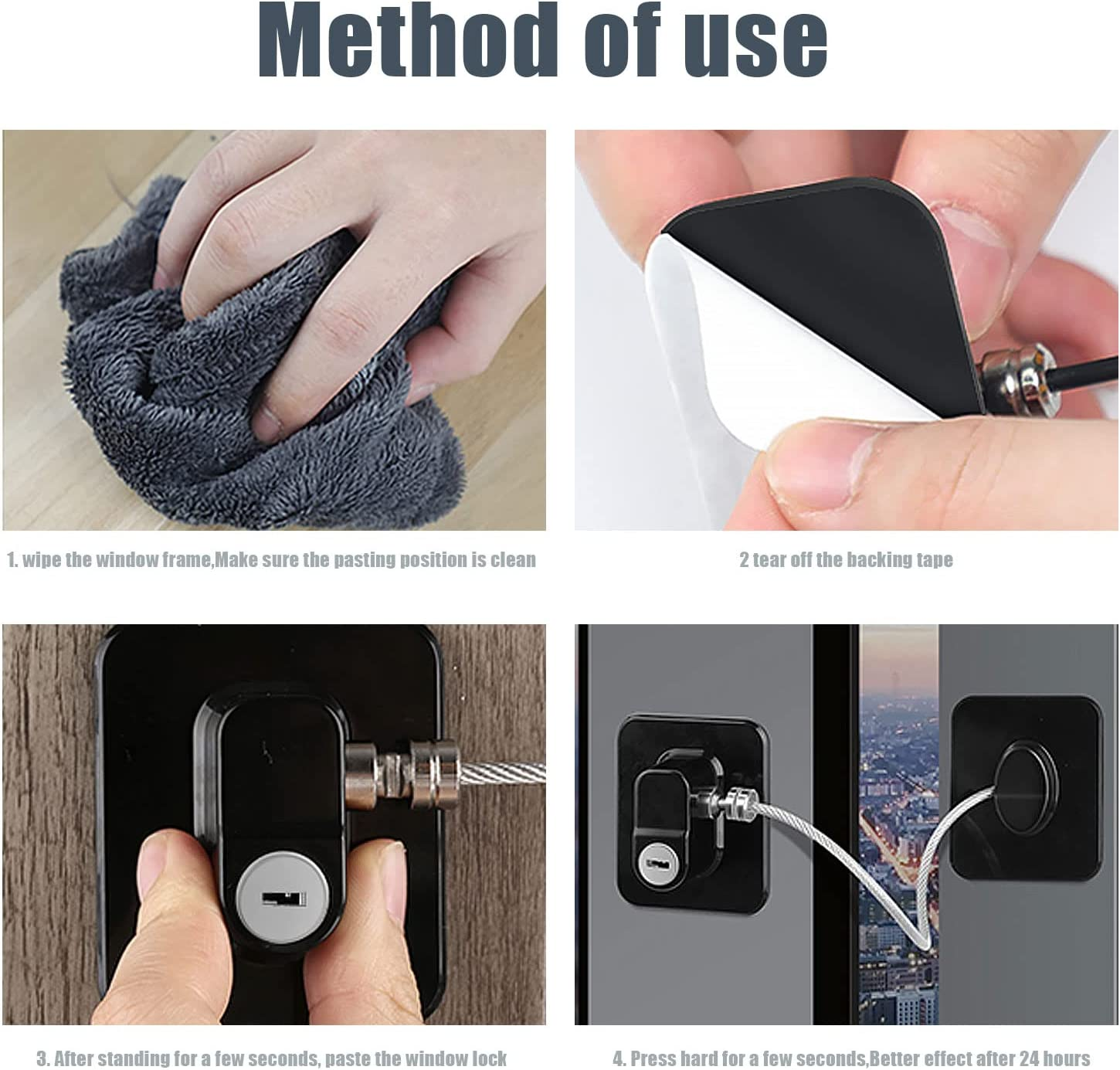 Benran 2 Pack Fridge Locks for Children Adults, Strong Adhesive Baby Safety Refrigerator Lock with Key Cupboard Door Locks Keep Kids Safe from Windows Kitchen Cabinets Drawer (Black) image number 4