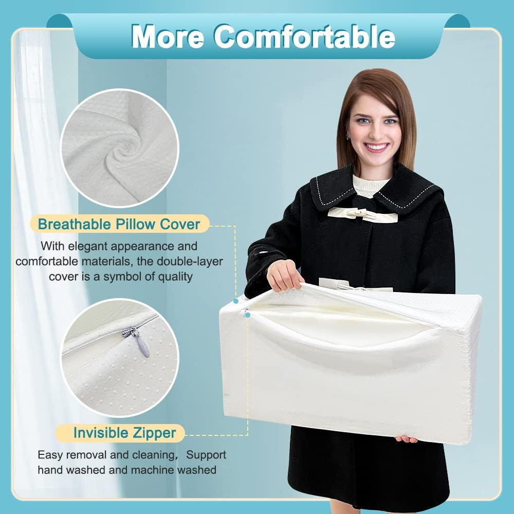 Wedge Pillow for Sleeping after Surgery Bed Body Positioners Side Sleeper Triangle Incline 30 Degree Foam Back Sore Turning Wedges Hospital Leg Elevation Pillows for Pregnancy Elderly Adults image number 5