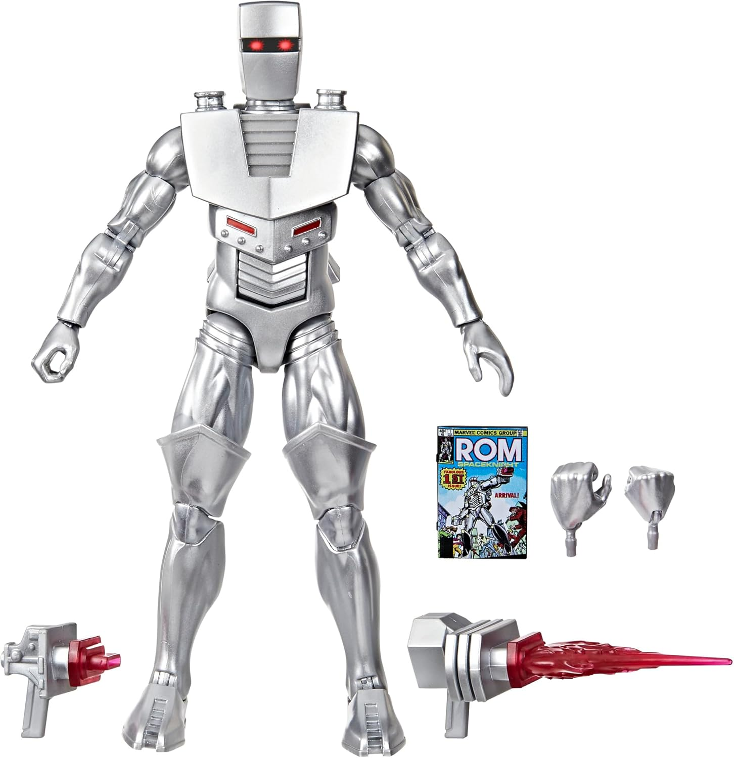 Marvel Legends Series ROM: Spaceknight, Comics-Inspired Collectible 6-Inch Scale Action Figure with Character-Sized Comic Accessory
