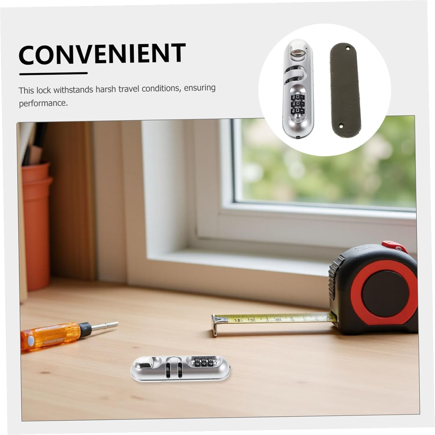 MOBUTOFU Portable Combination Luggage Lock Password Suitcase Padlock Travel Security Anti-Theft Lock for Backpacks -Resistant Material image number 4